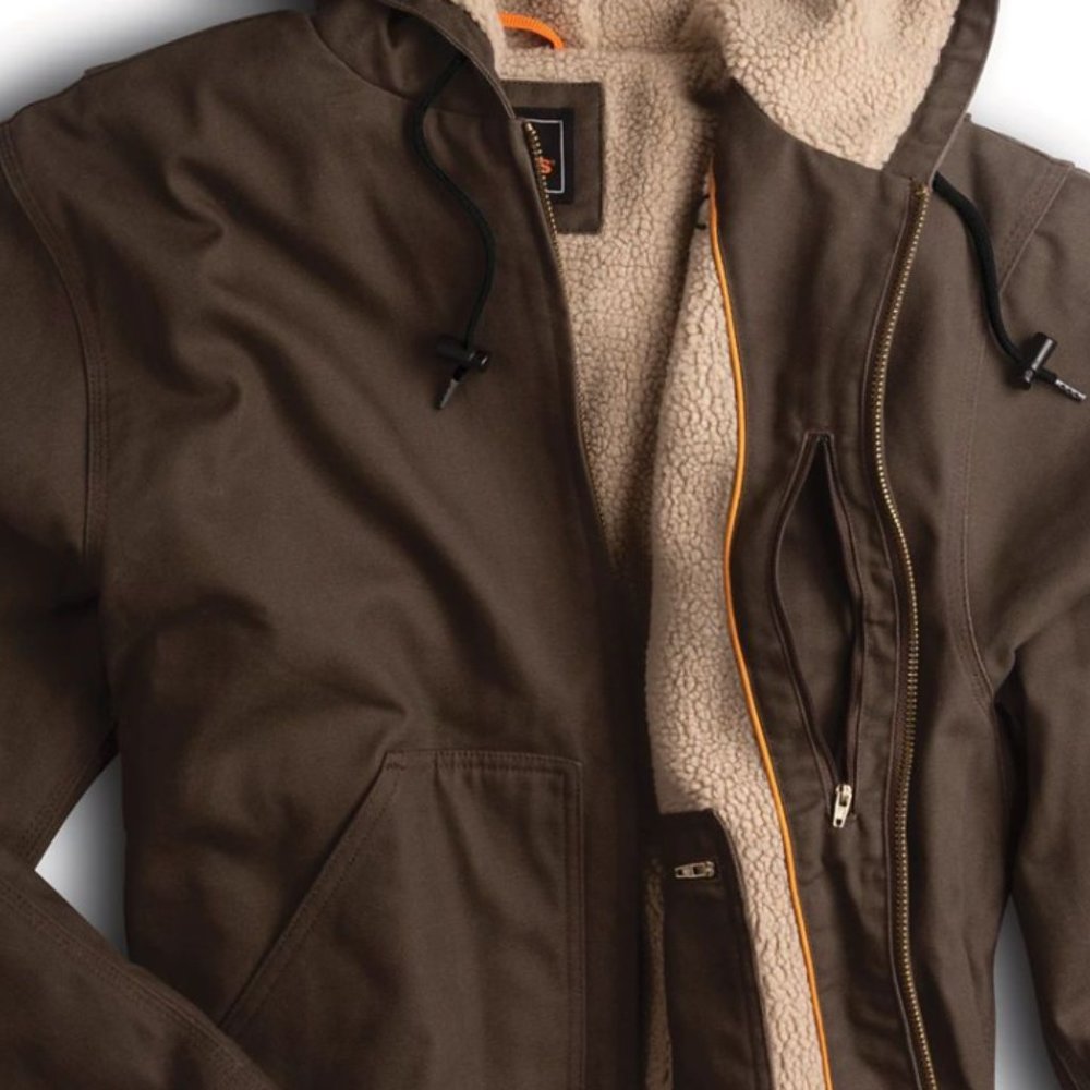 Walls Men's Super Duck Hooded Bomber Jacket Dark Brown